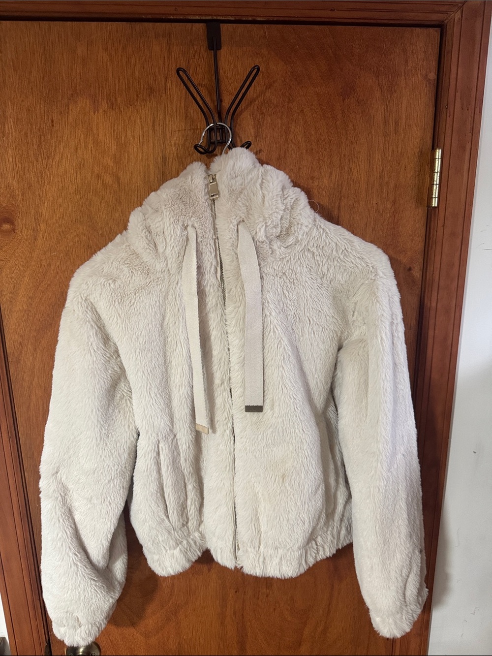 Philosophy Cream Teddy Faux-Fur Zip Jacket